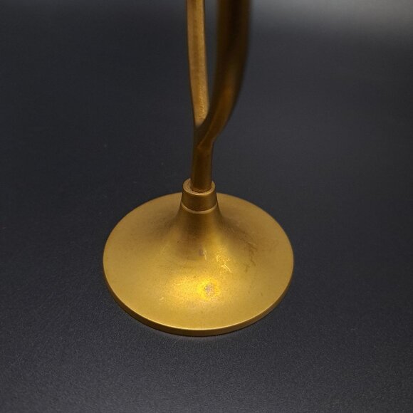 Vintage Brass Open Heart Candlestick Holders Pair - Picture 6 of 16